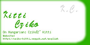 kitti cziko business card