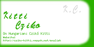 kitti cziko business card